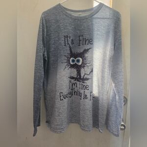 Gray Long Sleeve Women Shirt